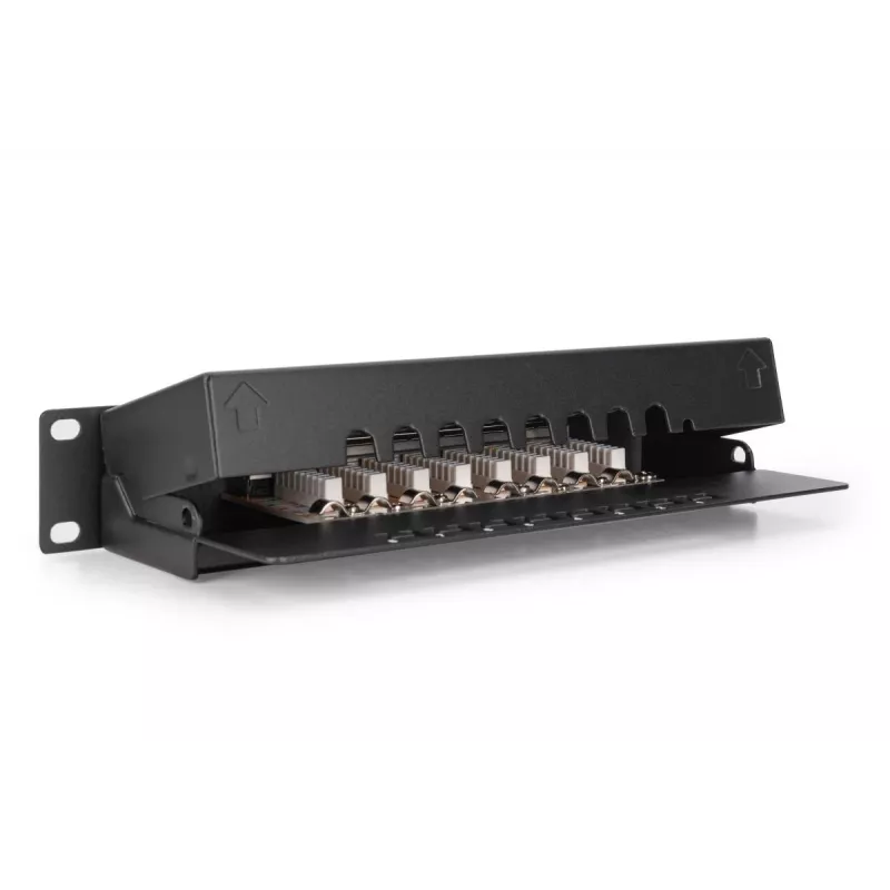DIGITUS Patch panel CAT6 8-portový tienený čierny 10in