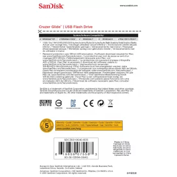 WESTERN DIGITAL SanDisk Cruzer Glide - 64GB USB kľúč - USB 2.0