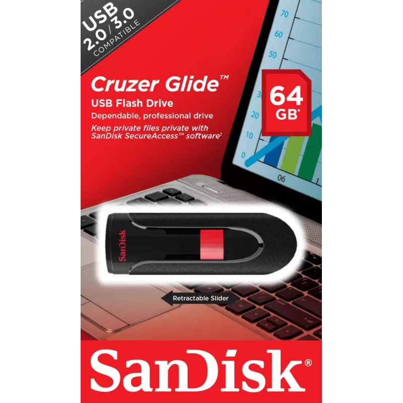 WESTERN DIGITAL SanDisk Cruzer Glide - 64GB USB kľúč - USB 2.0