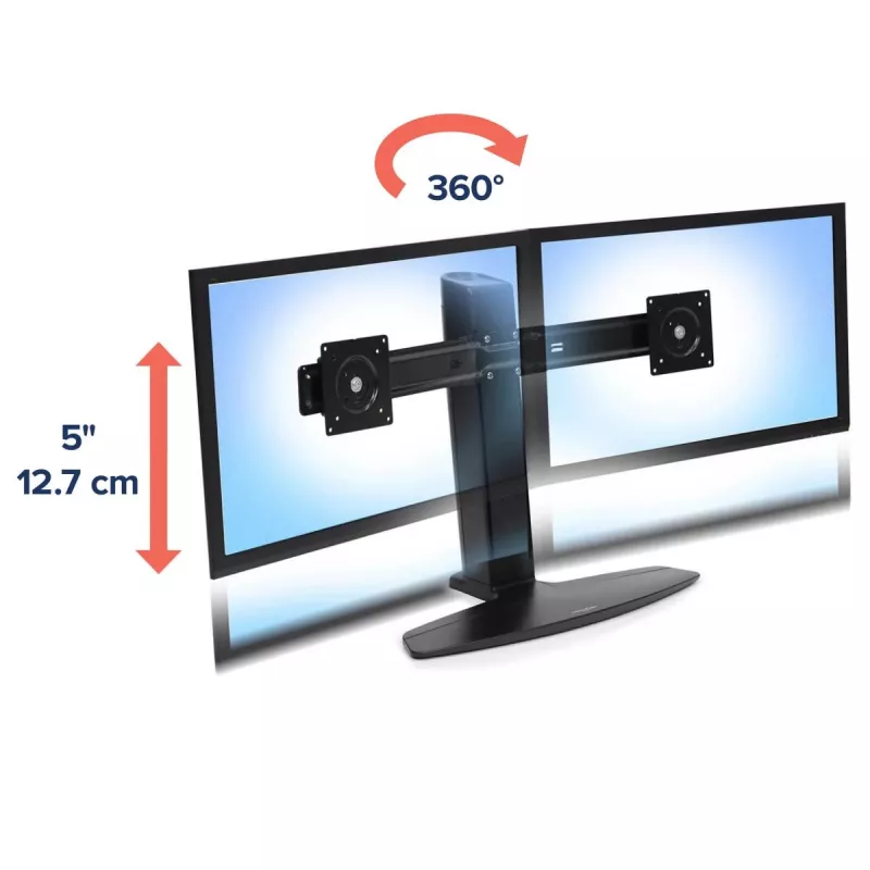 Dvojitý stojan na monitor Ergotron Neo Flex 62,2 cm čierny