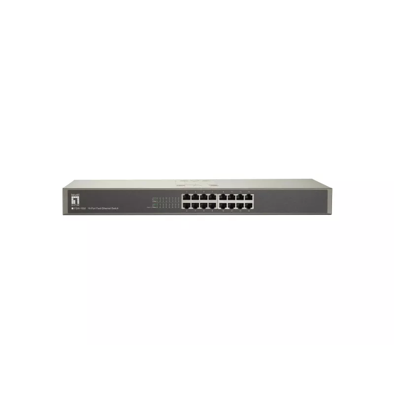 LevelOne 16-port Fast Ethernet switch, neřízený, Fast Ethernet (10/100), plný duplex, montáž do racku