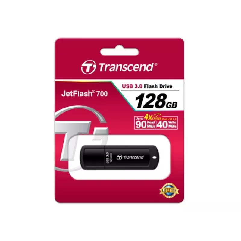TRANSCEND Jetflash 700 - 128GB USB kľúč - USB 3.0 - čierny