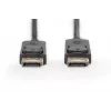 DIGITUS DisplayPort prepojovací kábel, DP konektor samec/konektor samec, 15m so zaistením, Full HD 1080p, čierny