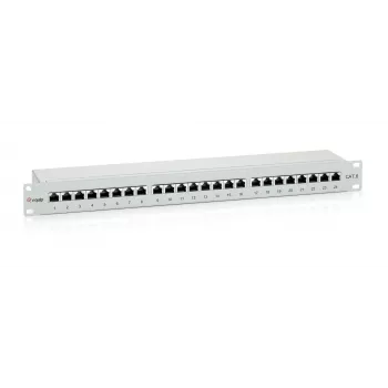 Equip 24-port Cat.6 tienený patch panel, svetlosivý
