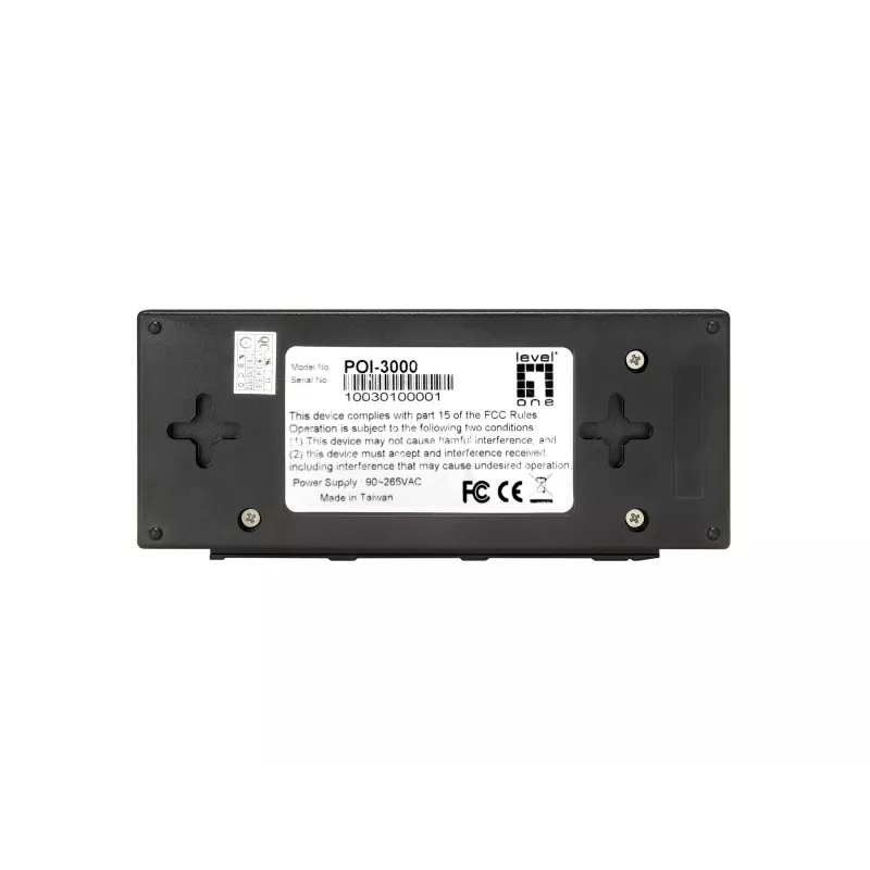 LevelOne POI-3000 gigabitový PoE+ injektor, 30 W, čierny