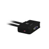 LevelOne 2-portový USB VGA káblový KVM switch, podpora audia, 2048 x 1536 pixelov, čierny
