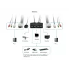 LevelOne 2-portový USB VGA káblový KVM switch, podpora audia, 2048 x 1536 pixelov, čierny