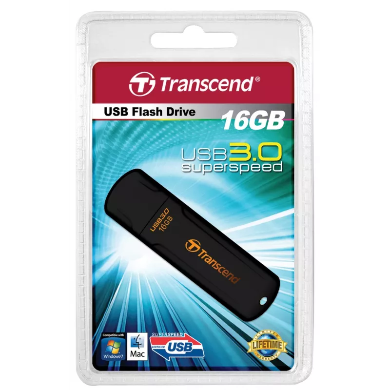 TRANSCEND Jetflash 700 - 16GB USB kľúč - USB 3.0 - čierny