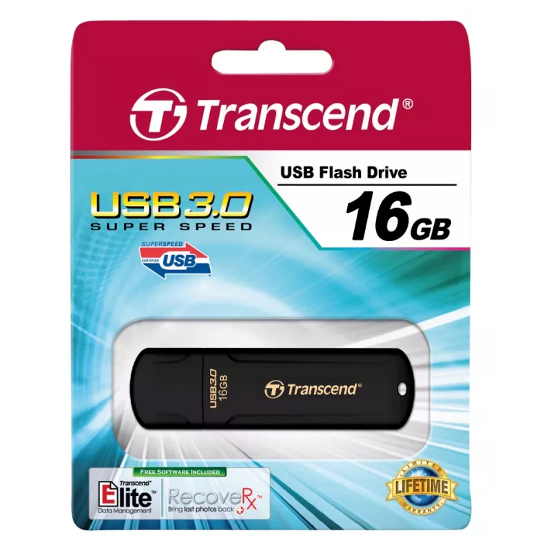 TRANSCEND Jetflash 700 - 16GB USB kľúč - USB 3.0 - čierny
