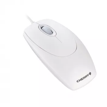 CHERRY WHEELMaus optická káblová myš, svetlosivá, PS2/USB, obojručná, optická, USB Type-A, 1000 DPI, biela
