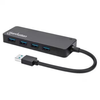 Manhattan USB-A 4-portový hub, 4x USB-A porty, 5 Gbps (USB 3.2 Gen1 známy aj ako USB 3.0), USB napájaný (nie je potrebný externý napájací zdroj), zodpovedá ST4300PBU3 & ST4300MINU3B