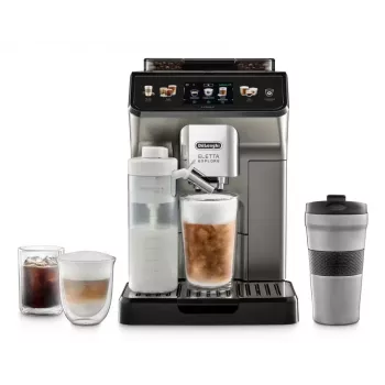 Kombinovaný kávovar De’Longhi ECAM450.86.T — plne automatický, 1,8 l nádrž na vodu, 300 g zásobník na zrná, 19 bar, integrovaný mlynček, TFT displej