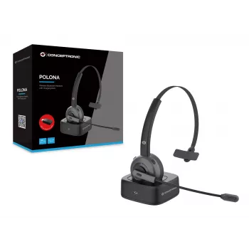 Conceptronic POLONA Bezdrôtový Bluetooth headset s nabíjacou stanicou
