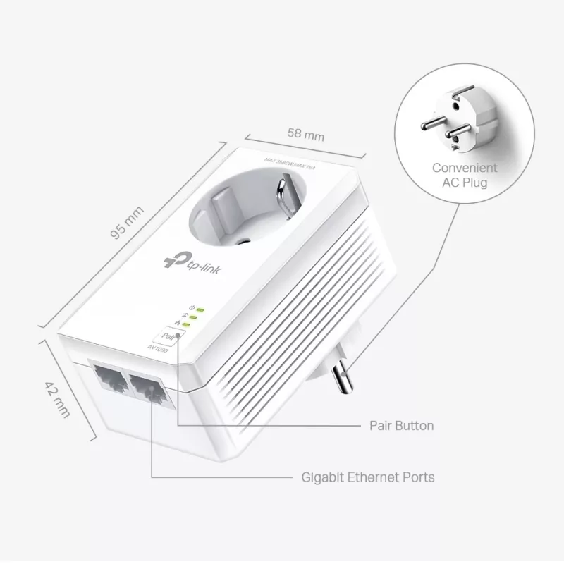 TP-Link TL-PA7027P KIT PowerLine sieťový adaptér 1000 Mbit/s Ethernet LAN biely 2 kusy