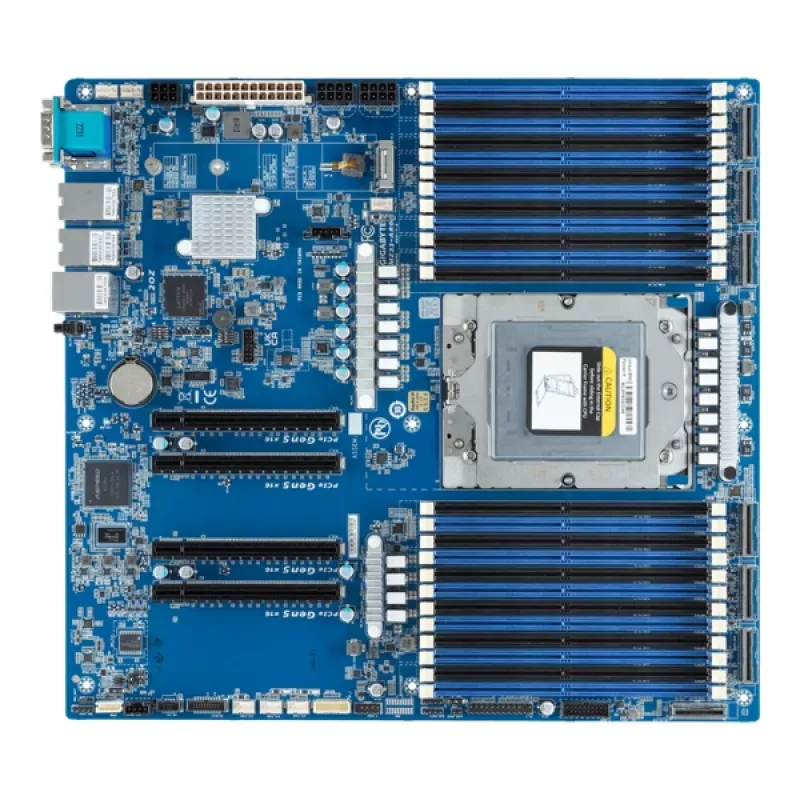Gigabyte MZ33-AR0 serverová základná doska, socket SP5 (LGA6096), AMD EPYC 9004, E-ATX, 24x DDR5 DIMM, 6x MCIO 8i, M.2, 2x 10GbE, IPMI