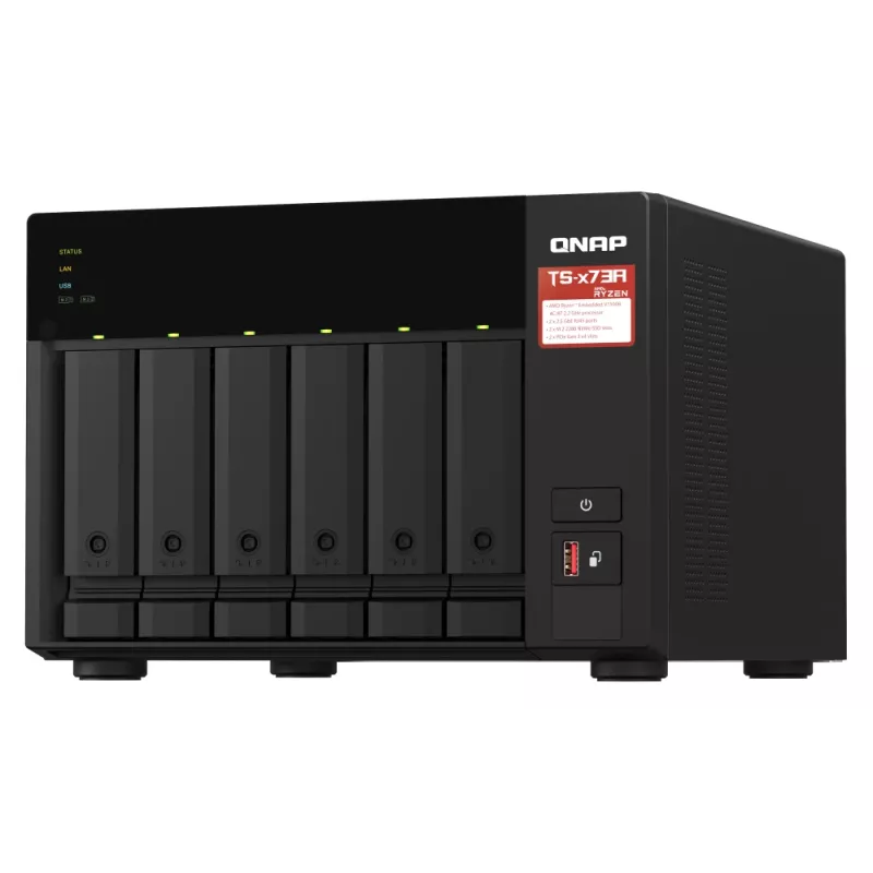 QNAP TS-673A-SW5T NAS/Storage server Tower Ryzen Embedded V1500B 8 GB DDR4 0 TB QNAP QTS čierna