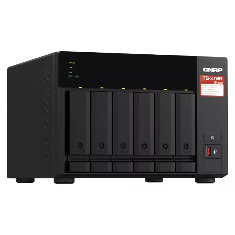 QNAP TS-673A-SW5T NAS/Storage server Tower Ryzen Embedded V1500B 8 GB DDR4 0 TB QNAP QTS čierna