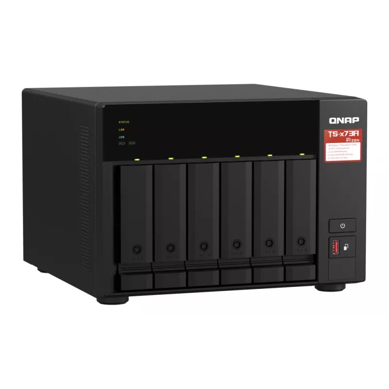 QNAP TS-673A-SW5T NAS/Storage server Tower Ryzen Embedded V1500B 8 GB DDR4 0 TB QNAP QTS čierna
