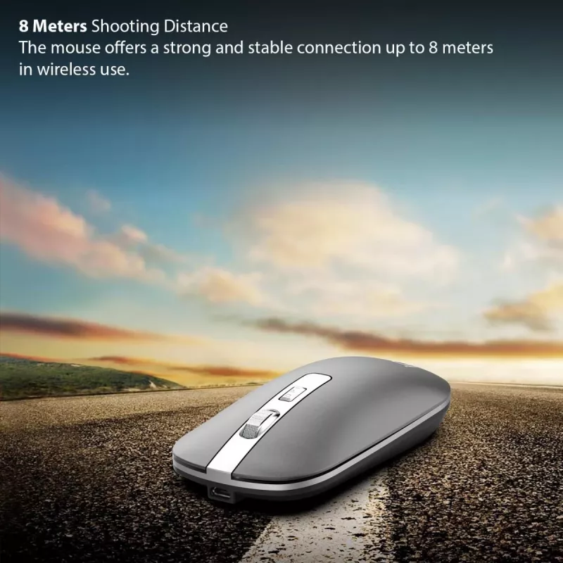 Inca IWM-531RA bezdrôtová myš a Bluetooth, 1600 DPI, tlačidlo 4D, tichá, antracitová