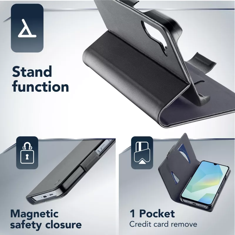 Cellularline Book - Galaxy A16 puzdro s priehradkou na karty a magnetickým uzáverom