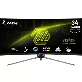 MSI MAG 345CQRDE počítačový monitor 86,4 cm (34 palcov) 3440 x 1440 pixelov UltraWide Dual Quad HD čierny