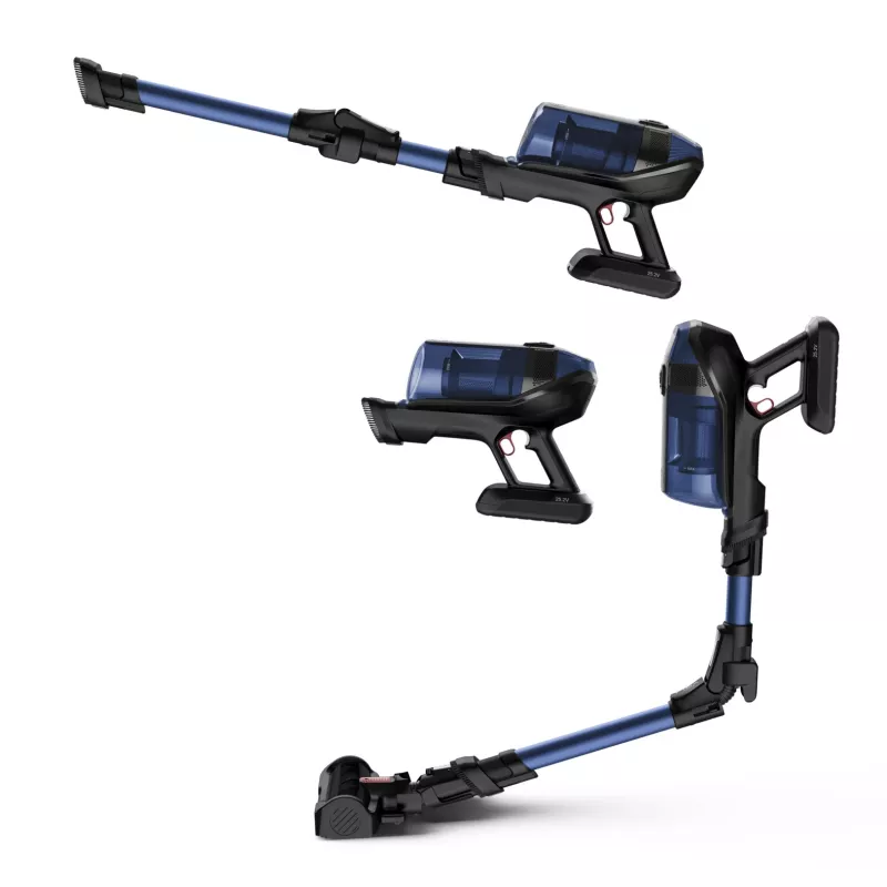 Rowenta X-Force Flex 12.60 Aqua RH98C0WO bezdrôtový tyčový vysávač 2v1, na sucho aj na mokro, bez vrecka, 320 W, 25,9 V, modrý/sivý