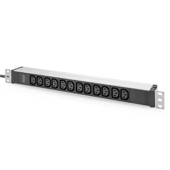 DIGITUS 1U hliníkový PDU do racku 12x C13 16A 230VAC 50/60Hz ochranný kontaktný konektor