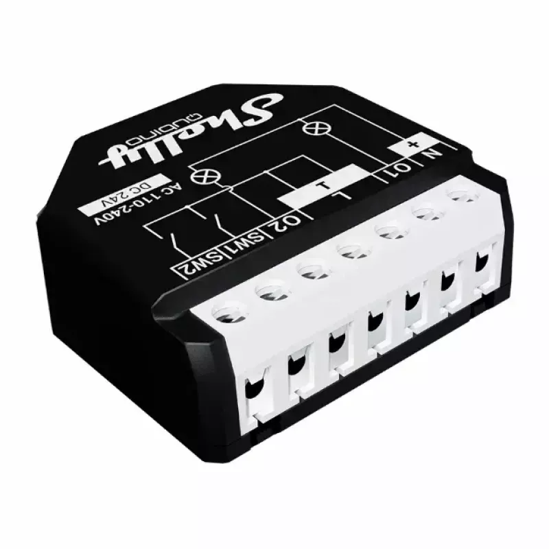 Inteligentný spínač Shelly WAVE 2PM čierny (Shelly) — bezdrôtový Z-Wave, 16 A, 110–240 V, 868,4 MHz