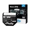 Inteligentný spínač Shelly WAVE 2PM čierny (Shelly) — bezdrôtový Z-Wave, 16 A, 110–240 V, 868,4 MHz