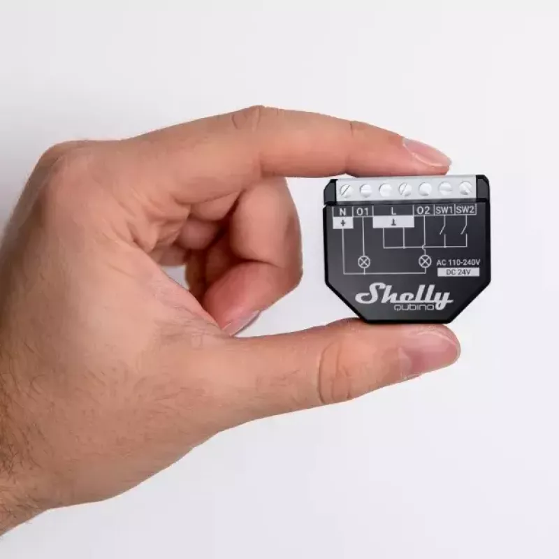 Inteligentný spínač Shelly WAVE 2PM čierny (Shelly) — bezdrôtový Z-Wave, 16 A, 110–240 V, 868,4 MHz