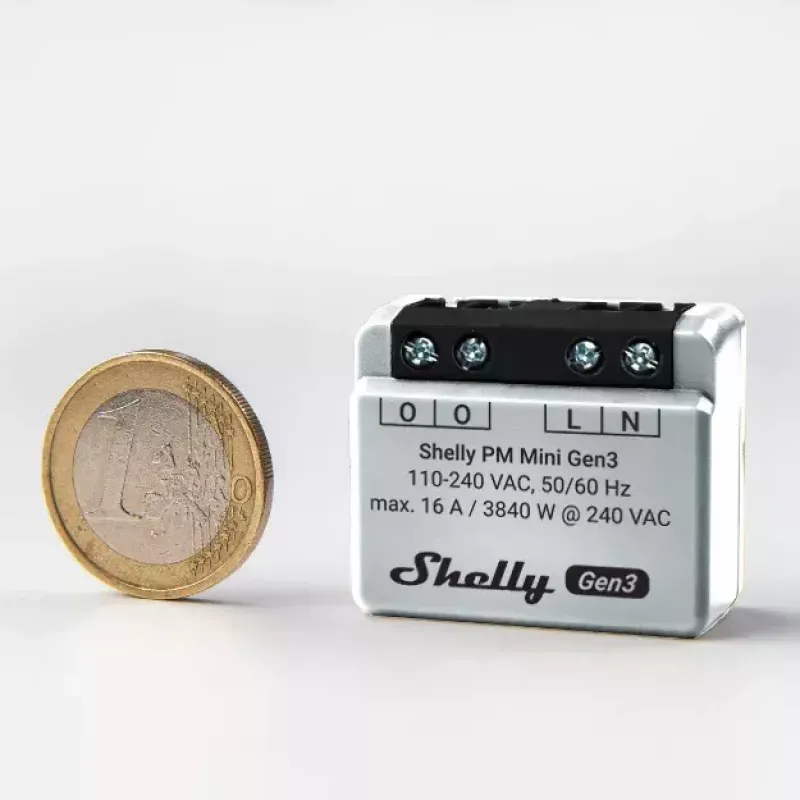 Smart switch Shelly PM Mini Gen3 bezdrôtový 110-240V 1,2W