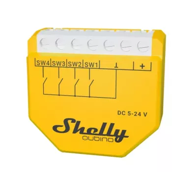 Smart vypínač Shelly Qubino Wave i4 DC žltá bezdrôtový 5-24V
