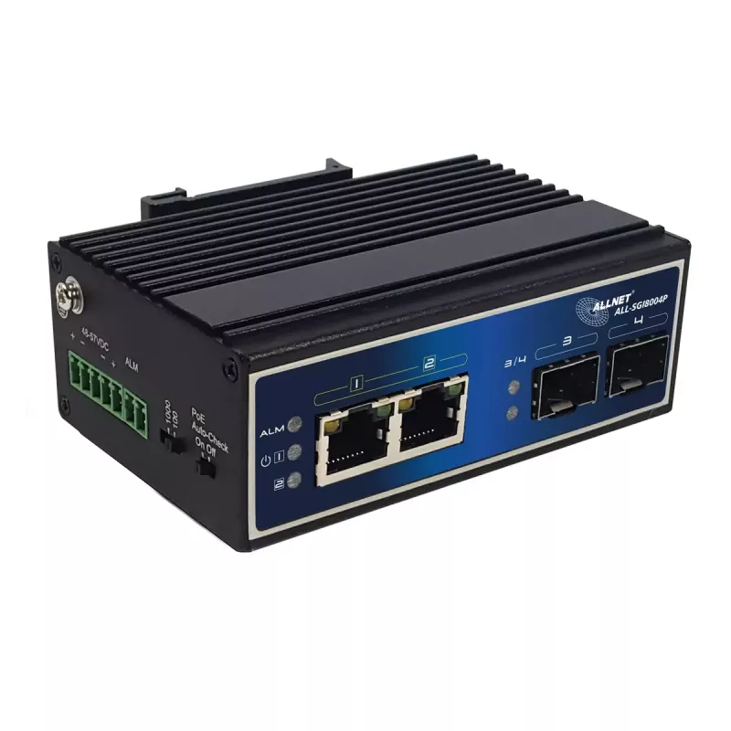 Neupravovateľný switch ALLNET ALL-SGI8004P Gigabit Ethernet PoE 2 porty