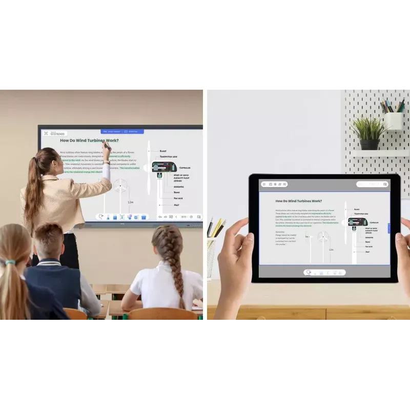 BenQ RE6504 interaktívny plochý displej 165,1 cm (65 inch) 450 cd/m² 4K Ultra HD čierna, sivá dotyková obrazovka integrovaný procesor Android