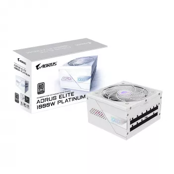 Napájací zdroj GIGABYTE AORUS ELITE P1000W ATX 3.1 1000W 80 PLUS Platinum plne modulárny biely, 6x (6+2) PCIe, 8 SATA