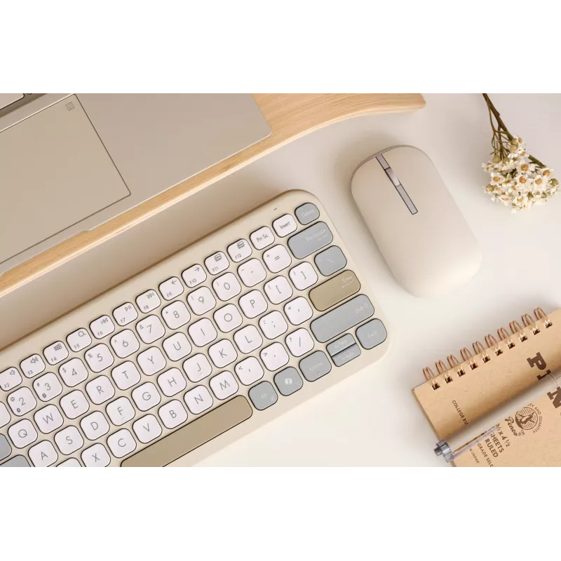ASUS Marshmallow KW100 klávesnica bezdrôtová Bluetooth QWERTZ béžová sivá biela