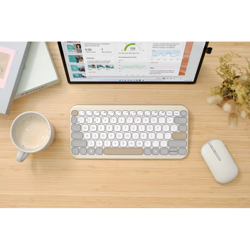 ASUS Marshmallow KW100 klávesnica bezdrôtová Bluetooth QWERTZ béžová sivá biela