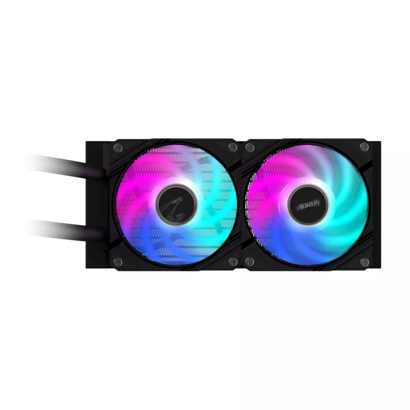 GIGABYTE AORUS WATERFORCE II 240 AIO kvapalinový chladič CPU – 2x120mm ARGB ventilátory, posuvný uzamykací mechanizmus, DAISY-CHAIN, kompatibilný s Intel LGA 1851 a AMD AM5