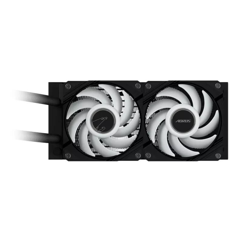 GIGABYTE AORUS WATERFORCE II 240 AIO kvapalinový chladič CPU – 2x120mm ARGB ventilátory, posuvný uzamykací mechanizmus, DAISY-CHAIN, kompatibilný s Intel LGA 1851 a AMD AM5
