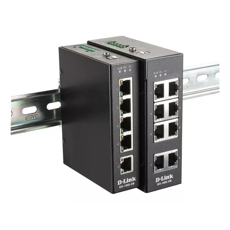 D-Link 5-portový nemanaged priemyselný switch s 5 x 10/100 BaseT(X) portami
