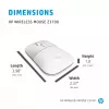 HP Z3700 keramická biela bezdrôtová myš, obojručná, optická, RF Wireless, 1200 DPI, strieborná, biela