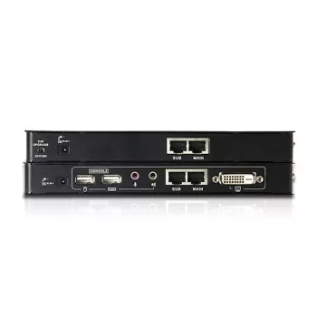 ATEN USB DVI KVM extender so zvukom a RS-232 (60 m), vysielač a prijímač, káblové, 60 m, Cat5, Cat5e, 1920 x 1200 pixelov, 1920 x 1200, 1024 x 768