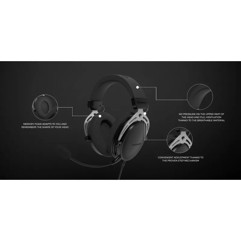 Káblový binaurálny herný headset Genesis Toron 531 — circumaurálny, 32 Ω, 20–20000 Hz, 1 m kábel