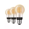 Philips Hue White Ambiance E27 A60 inteligentná žiarovka s vláknom, 7 W, 550 lm, 3 ks
