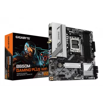 GIGABYTE B650M GAMING PLUS WIFI základná doska - AMD Ryzen 9000 CPU, 5+2+2 fáz VRM, až do 8000 MHz DDR5, 2x PCIe 4.0 M.2, 2,5 GbE LAN, WIFI 6E, USB 3.2 Gen 1