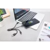 DIGITUS USB nabíjací kábel USB A – Lightning+Micro B+Type-C M/M/M/M 15 cm 3-in-1 kábel, bavlna, CE, čierny