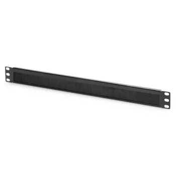 DIGITUS 1U kefová lišta na vedenie káblov 44x483x11 mm, veľkosť kefy 27x423 mm, farba čierna (RAL 9005)
