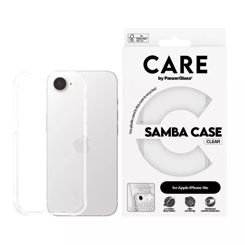 Puzdro PanzerGlass CARE by módne puzdro Samba transparentné iPhone 16e