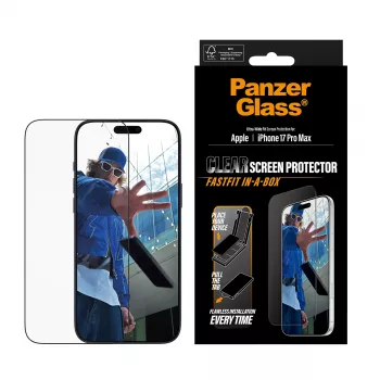 PanzerGlass ® ochranná fólia displeja iPhone 17 Pro Max | Ultra-Wide Fit s FASTFIT IN-A-BOX