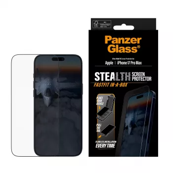 PanzerGlass ® Stealth ochrana displeja iPhone 17 Pro Max | Ultra-Wide Fit s FASTFIT IN-A-BOX